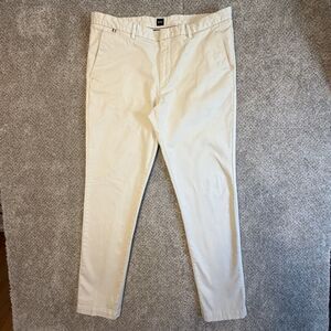 BOSS Kaito Slim Fit Stretch Chinos Off-White Pants Men's 36R EU 52 50468966 $199